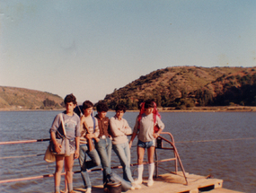 Amigos en la laguna de Cáhuil