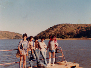 Amigos en la laguna de Cáhuil