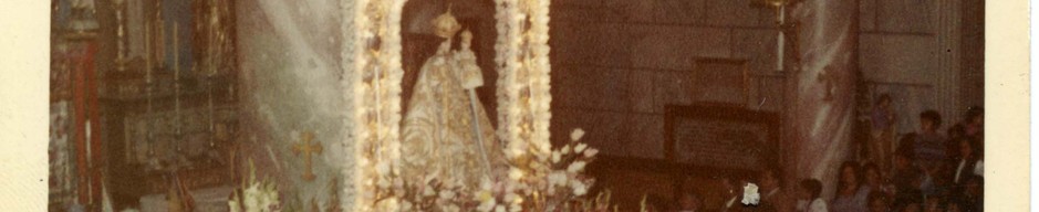 Imagen de la Virgen del Rosario al interior de la Basílica menor. Andacollo, 25 de diciembre de 1967. Donado por Irma Aguirre Cortés.