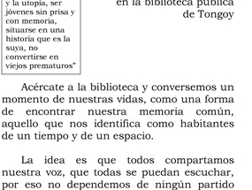 Primer encuentro por la memoria joven en la biblioteca de Tongoy. Año 2010.