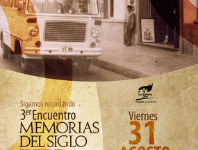 Afiche de convocatoria a encuentro de memorias en la biblioteca de La Serena. Año 2012.