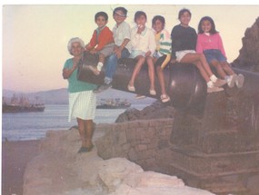 Familia Araya en el fuerte de Coquimbo