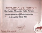 Diploma de honor club adulto mayor San Isidro