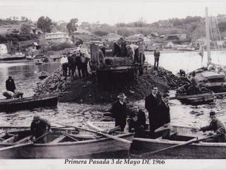 Construcción del piedraplén de Calbuco