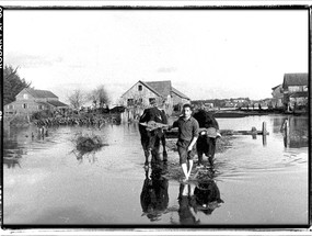 Inundación de la ribera norte del río Maullín