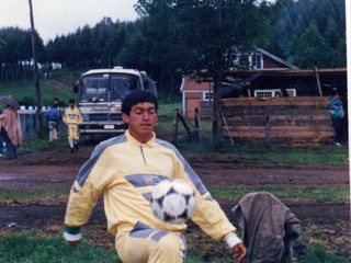 Práctica de fútbol de Héctor Alcayaga