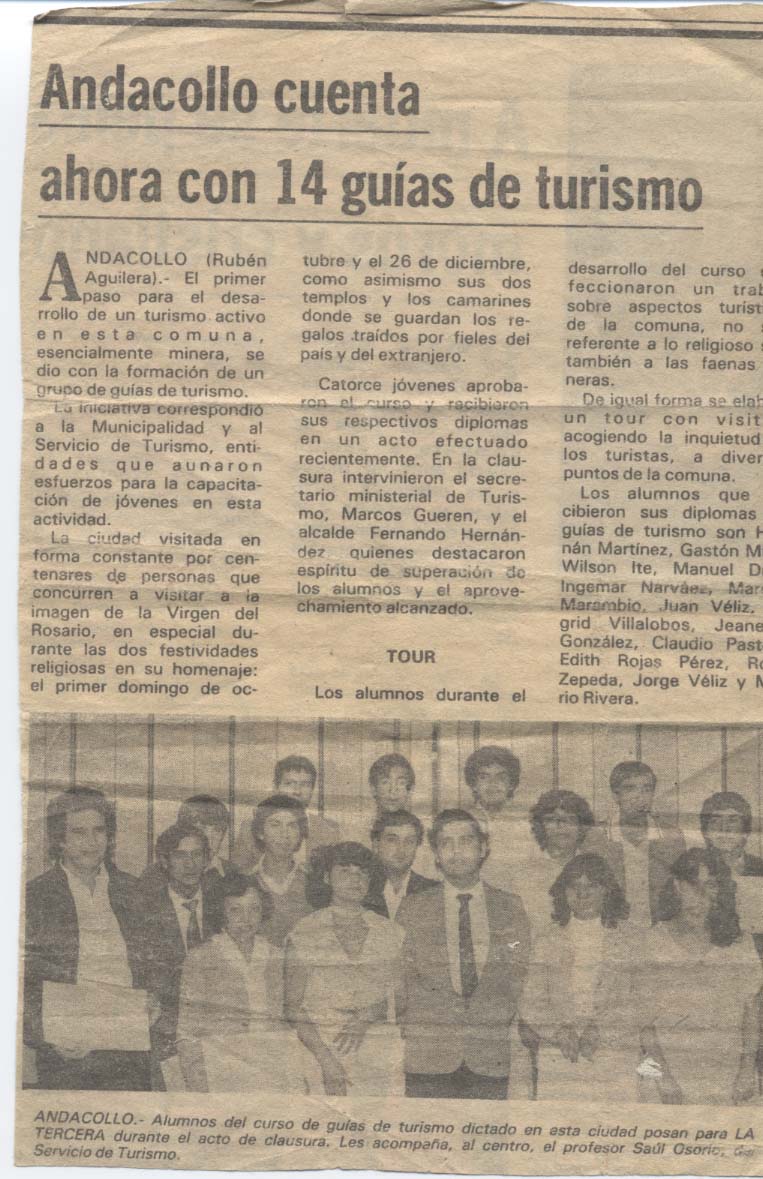 Reportaje del diario "La Tercera" Reportaje del diario "La Tercera"