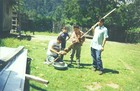 Preparación de un asado de cordero al palo