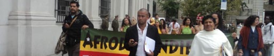 Cristian Báez lidera marcha de afrodescendientes