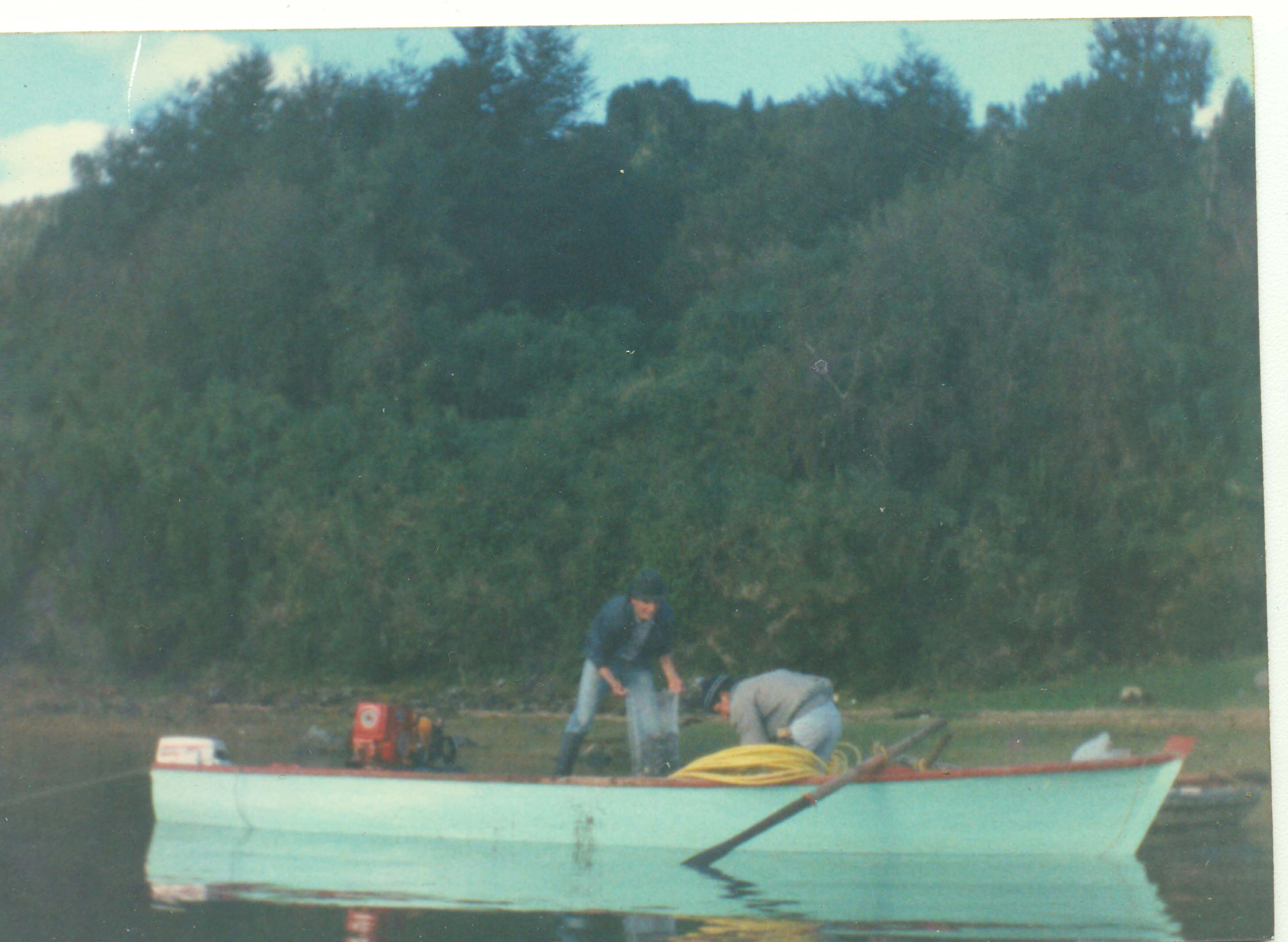 Mariscadores en el estuario del Reloncaví