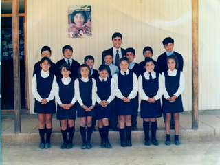 Estudiantes de la escuela de Gualliguaica
