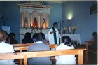 Misa en la nueva iglesia de Gualliguaica