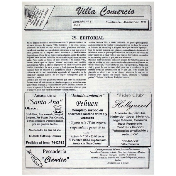 Villa Comercio" N° 6