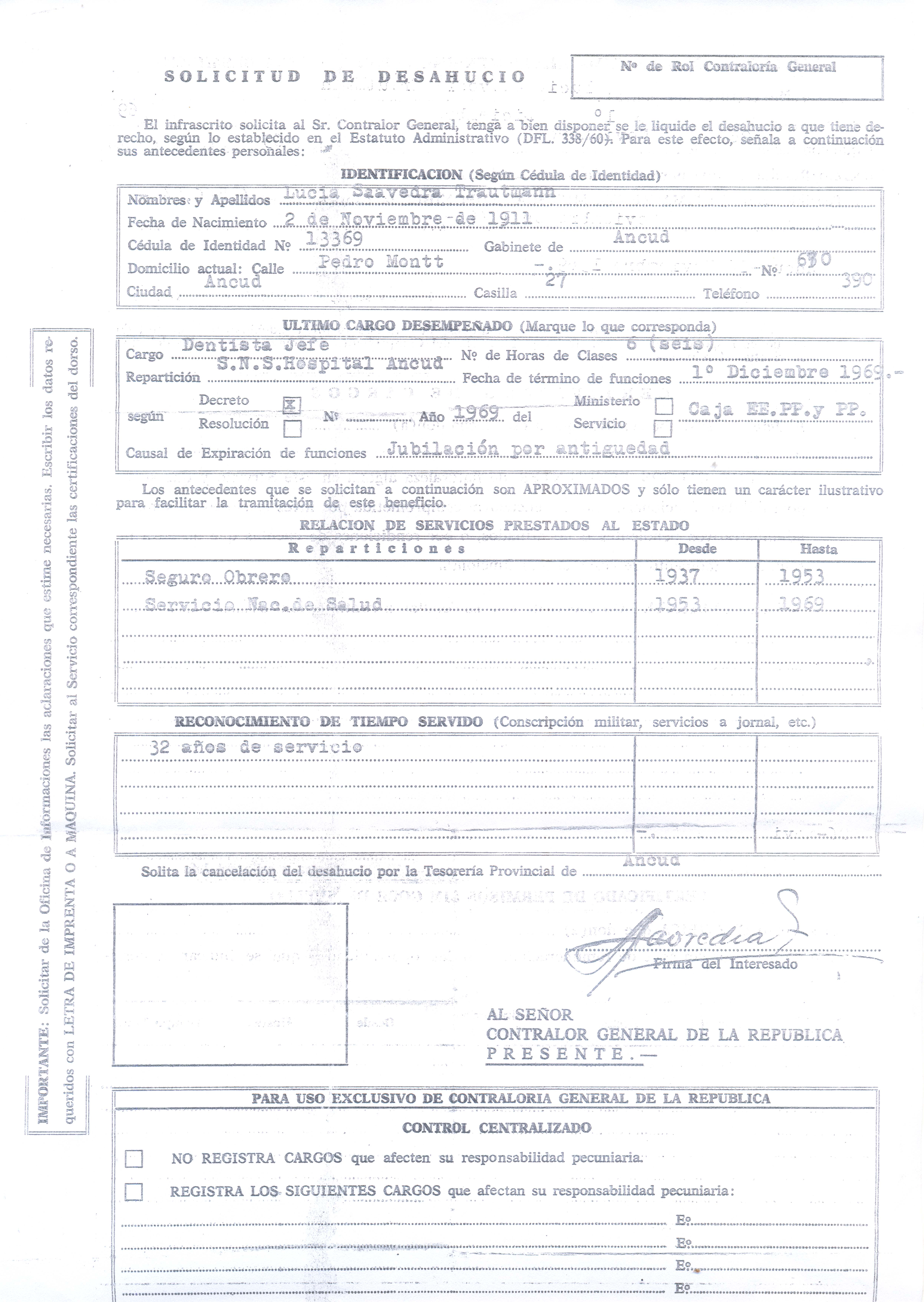 Solicitud de desahucio Solicitud de desahucio