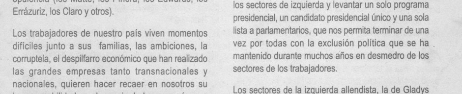 Boletín de un sindicato de trabajadores