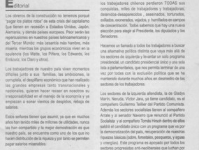 Boletín de un sindicato de trabajadores