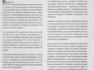 Boletín de un sindicato de trabajadores