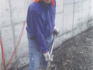 Excavador en obra Excavador en obra
