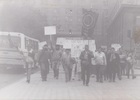 Marcha de trabajadores hacia el Palacio de La Moneda