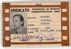 Credencial del Sindicato Profesional de Técnicos Cinematográficos