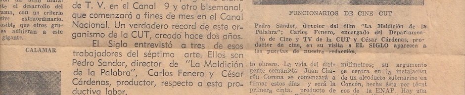 Largometraje "La maldición de la palabra"