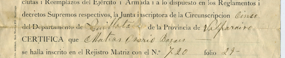 Inscripción del servicio militar obligatorio