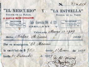 Suscripción a los diarios El Mercurio y La Estrella de Valparaíso Suscripción a los diarios El Mercurio y La Estrella de Valparaíso