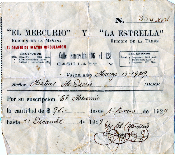 Suscripción a los diarios El Mercurio y La Estrella de Valparaíso Suscripción a los diarios El Mercurio y La Estrella de Valparaíso