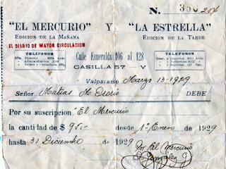 Suscripción a los diarios El Mercurio y La Estrella de Valparaíso Suscripción a los diarios El Mercurio y La Estrella de Valparaíso