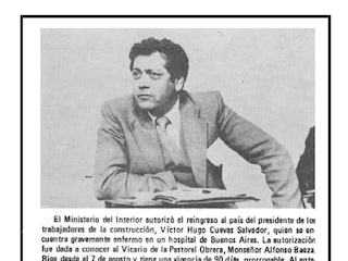 Reingreso al país de Héctor Cuevas Reingreso al país de Héctor Cuevas