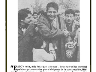 Retorno a Chile del dirigente sindical Héctor Cuevas Retorno a Chile del dirigente sindical Héctor Cuevas