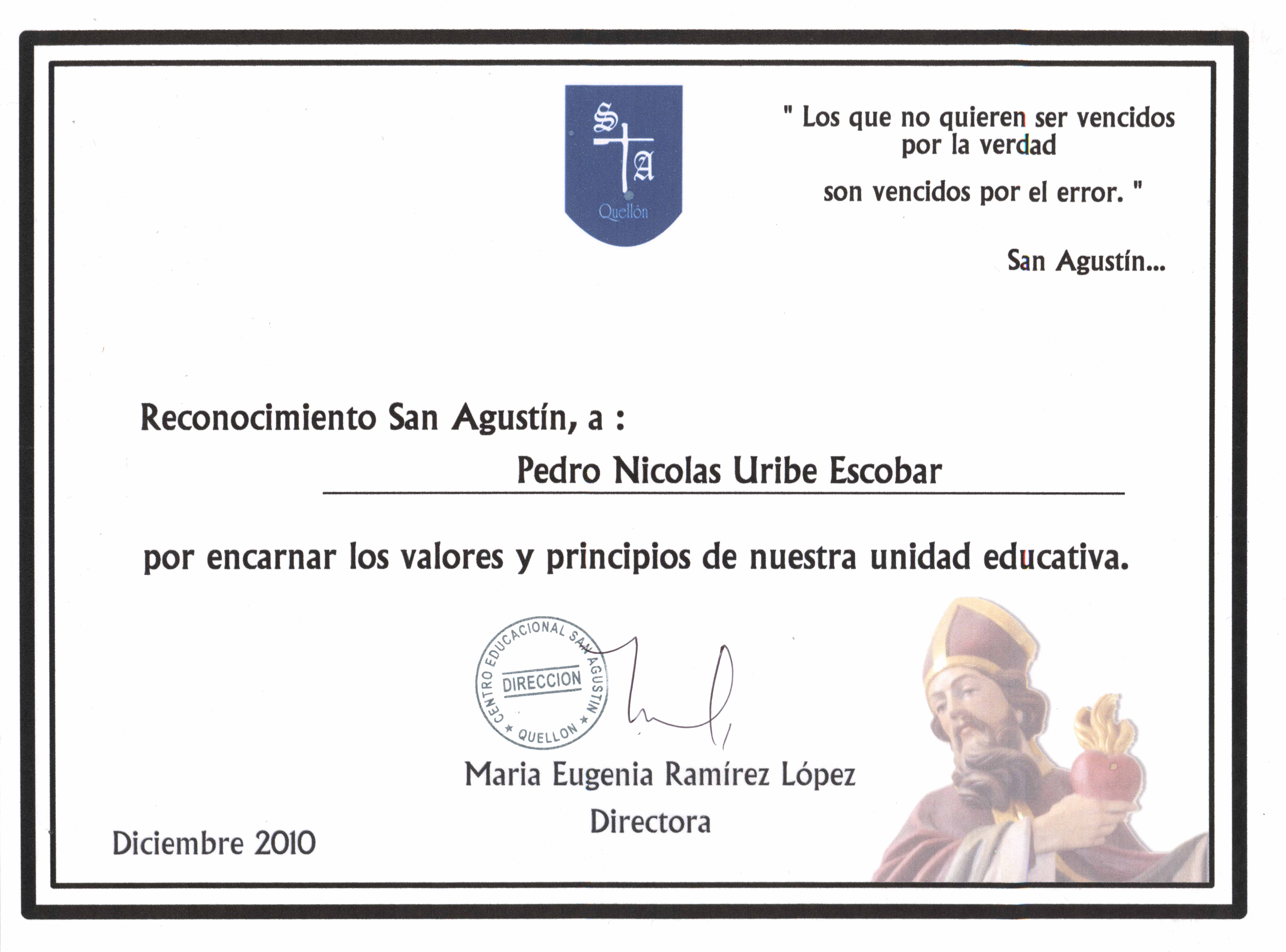 Reconocimiento a alumno destacado Reconocimiento a alumno destacado
