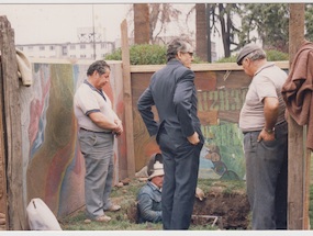 Instalación del monumento de Luis Emilio Recabarren