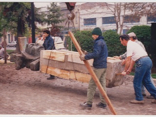 Instalación del monumento de Luis Emilio Recabarren Instalación del monumento de Luis Emilio Recabarren
