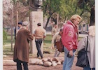 Instalación del monumento de Luis Emilio Recabarren Instalación del monumento de Luis Emilio Recabarren