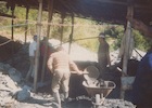 Trabajadores en una obra en construcción