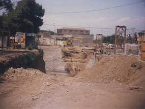 Construcción del Metro de Santiago