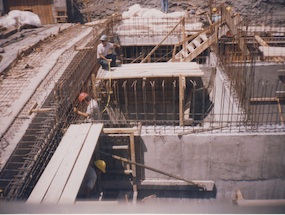 Obra de construcción del Metro de Santiago