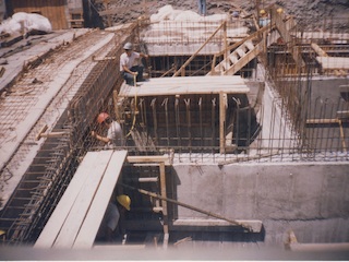 Obra de construcción del Metro de Santiago