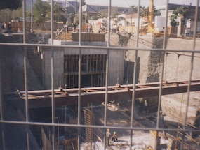 Faenas de construcción del Metro de Santiago