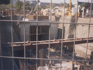 Faenas de construcción del Metro de Santiago