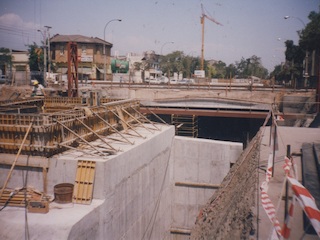 Construcción del Metro de Santiago
