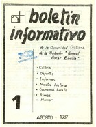 Boletin Informativo de la Comunidad Cristiana de la población Oscar Bonilla Nº 1