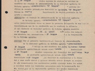 Mandato de trabajo de la Hacienda El Tangue Mandato de trabajo de la Hacienda El Tangue