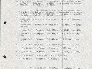 Certificado de bienes de la Hacienda El Tangue Certificado de bienes de la Hacienda El Tangue