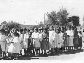 Acto escolar en la Hacienda El Tangue