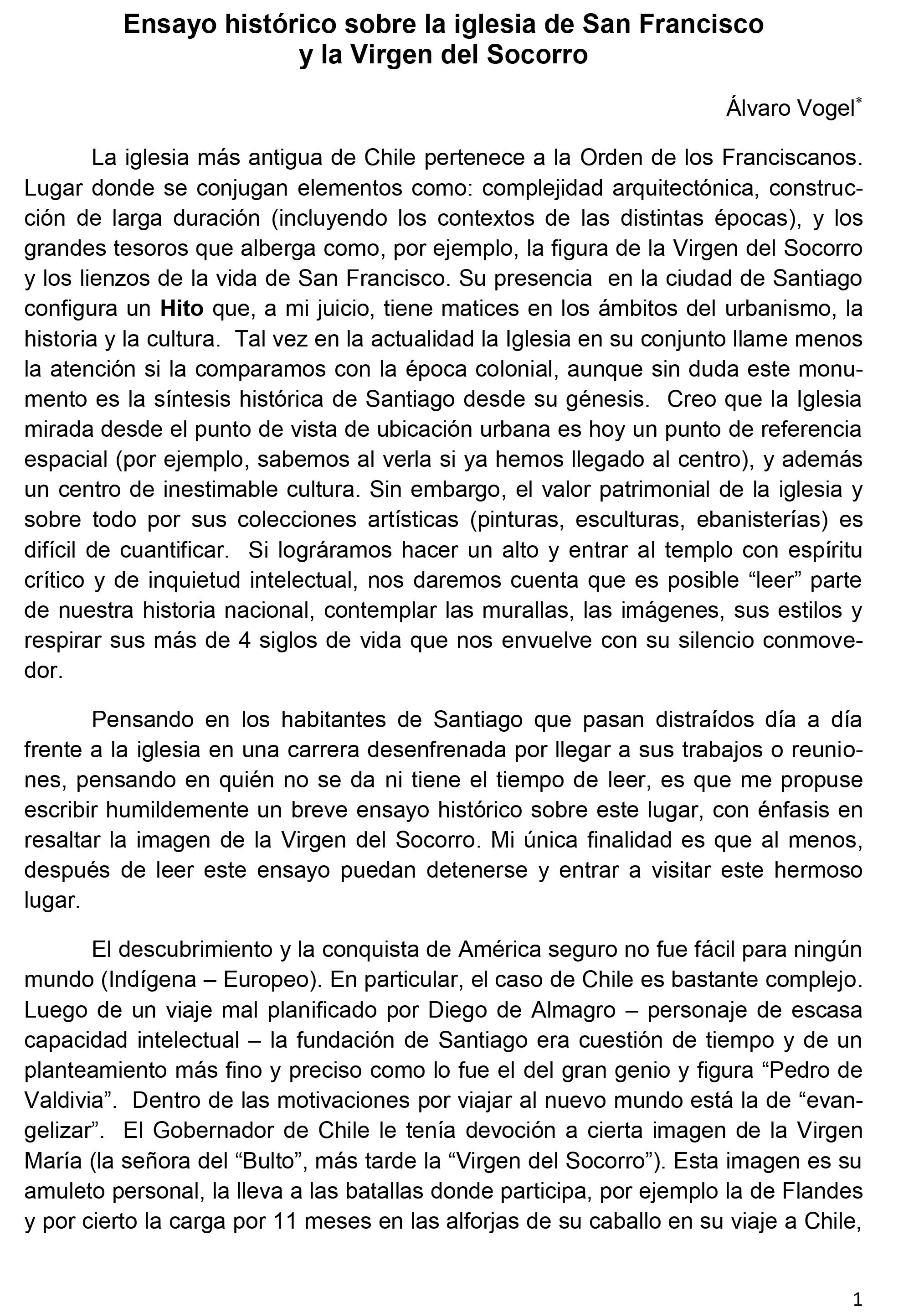 Ensayo histórico sobre la iglesia de San Francisco y la Virgen del Socorro