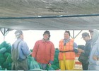 Trabajadores de cultivos marinos