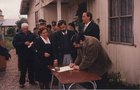 Primera piedra del edificio de la escuela de Pargua