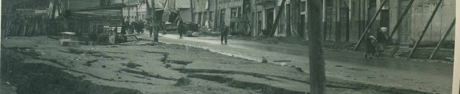 Avenida Angelmó luego del terremoto de 1960